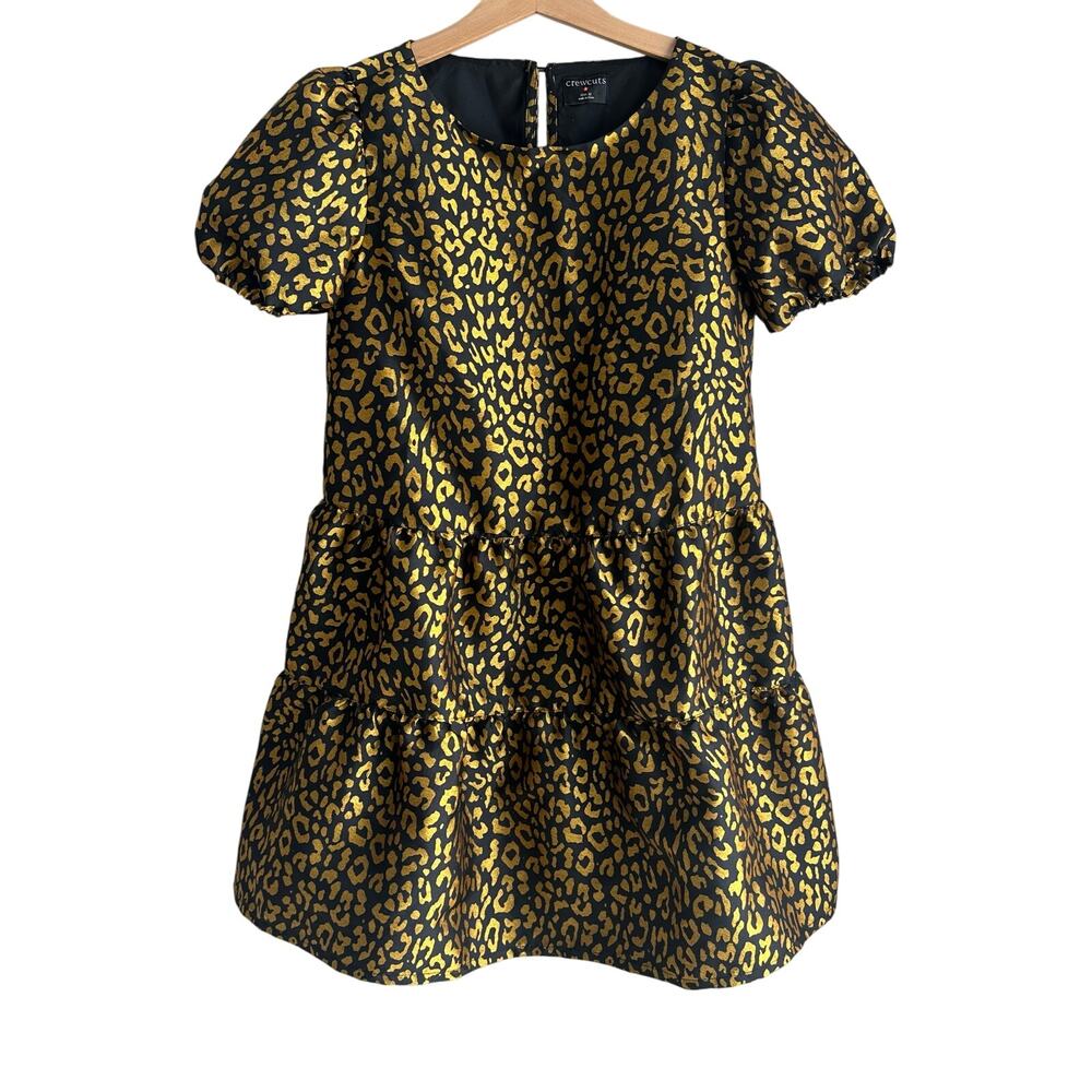 J. Crew Crewcuts Girls' Jacquard Dress Metallic Leopard 12 BM579
